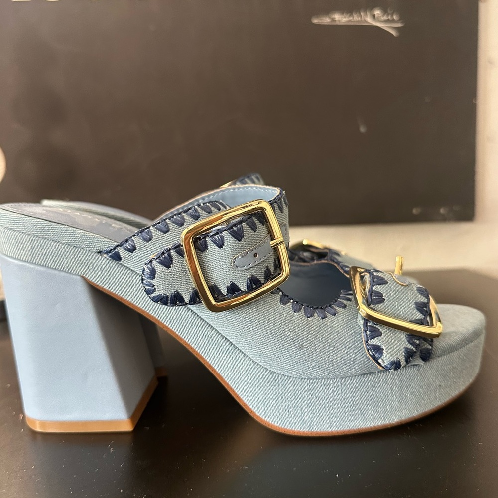 🆕Marc Fisher MEDALEN Denim Platform Heels - Picture 7 of 11